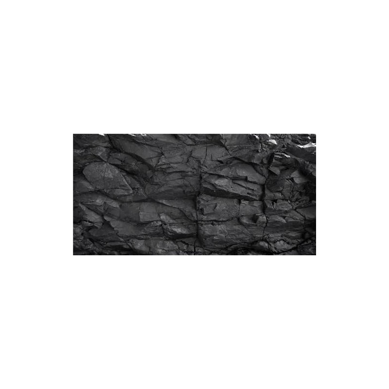 MIRRORANG 91x41cm Stone Aquarium Background Black Rock Fish Tank Poster