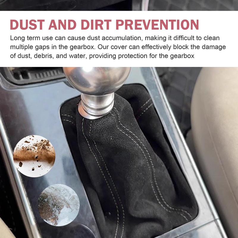 Zikefest Car Shift Boot Cover, Suede Leather Manual Automatic Shift