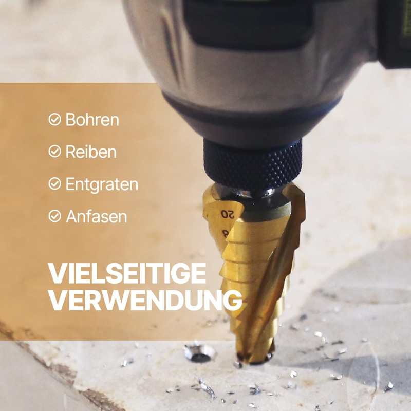 Vearter Step Drill 4241 4-12 mm HSS Cobalt Step Drill