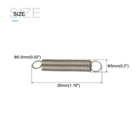METALLIXITY 5PCS 0.5x5x30mm Extension Spring Stainless Steel Extension Spring Wire for Residential Repair Construction Machinery