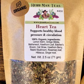 HERB MAN TEAS HEART TEA  - with Reishi Mushroom lowers blood pressure & heart palpitations