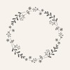 Napkins with Black Flower Wreath Pack of 50 by Ib