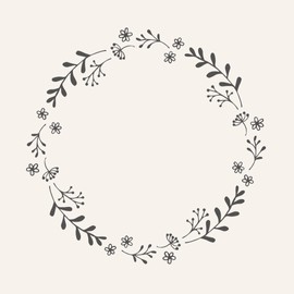 Napkins with Black Flower Wreath Pack of 50 by Ib Laursen