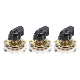 MECCANIXITY 1P9T Rotary Switch 1 Pole 9 Position Band Selector 1 Deck for TV Radio Home Machine 3 Pcs