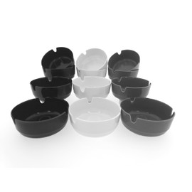 MC-Trend Ashtrays Set of 12 Durable Melamine Plastic - Round, Weatherproof, Stackable - 3 Colours - Ideal for Outdoor and Indoor Use - Perfect for Balcony, Garden & Gastro (Pack of 12)