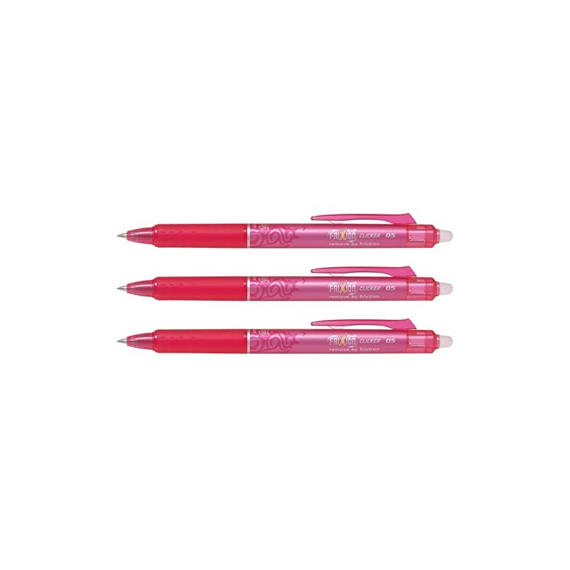 Pilot FriXion Clicker 05 Erasable Retractable Rollerball Pens Pink Ink