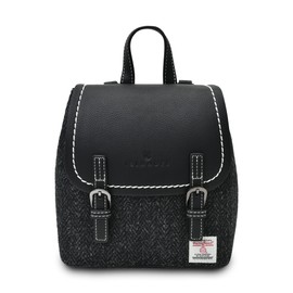 SNOW PAW Harris tweed The Mini Jura Backpack, Black Herringbone, Mini