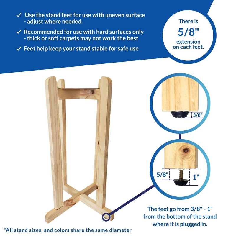For Your Water Natural Painted 27" Wood Floor Stand for