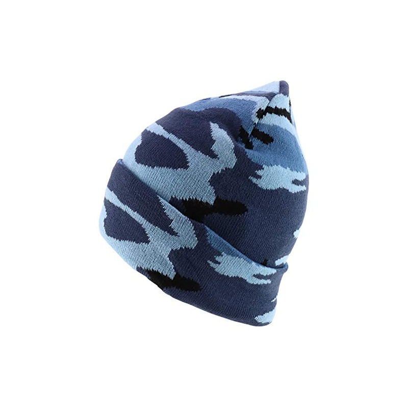 Trendy Apparel Shop Winter Camo Cuff Folded Beanie Hat -