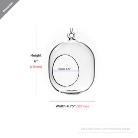 WGV Hanging Glass Plant Terrarium Bulk, Width 5", Height 6", Lantern DIY Air Succulent Planter Clear Tea Light Votive Candle Holder, Wedding Event Office Home Outdoor Decor, 12 Pieces