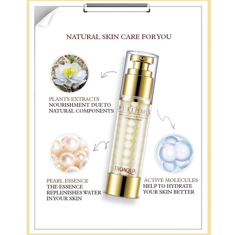 BIOAQUA Pure Hydrolyzed Pearls Skin Silky Moist Flawless Refreshing Tender