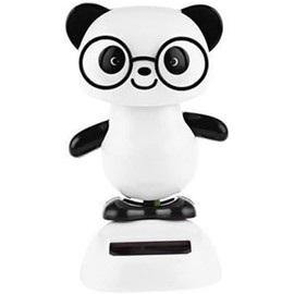 1Pc Solar Dancing Panda Bear Tiger - Shaking Dancing, Dancing Animal Figurine for Car Interior Home Desk Decorations Solar Power Kits,Car Dashboard Ornament, Car Accessories（Black and White）