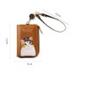Cute Cat Card Key Holder Wallet Leather Waterproof Retractable Bag
