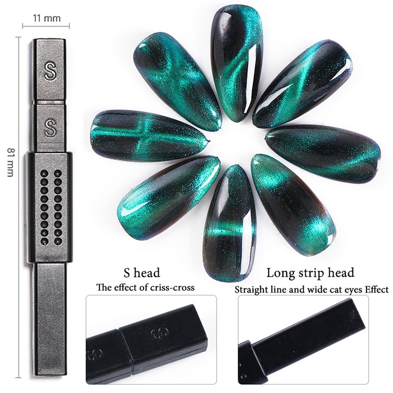 JCAKES 6pcs Cat Eye Magnet Nail Polish Wand - Double-head