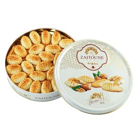 Zaitoune Walnut Maamoul - 21 oz | Middle Eastern Buttery Nut-Filled Cookies Traditionally Handcrafted in Turkey | Beautiful Reusable Gift Tin | Perfect for Dessert | Great Sharing Present