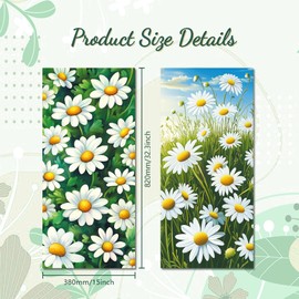 Peacoblue Wheelie Bin Stickers 2 Sheets Daisy and Butterfly Sticky Dustbin Stickers Decals, 15in x 32in Waterproof Large Wraps for Trash Cans Bins Driveway Garden Outdoor Indoor Patio Decor