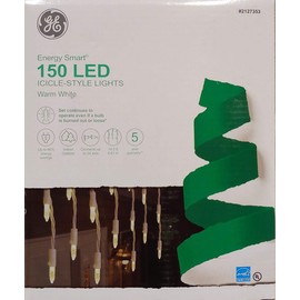 GE 'Energy Smart' 150 LED Constant Mini White Plug-in Outdoor Icicle Christmas Lights