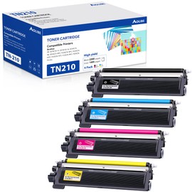 TN210 Toner Cartridge Compatible for Brother TN-210 Work with MFC-9325CW MFC-9125CN HL-3070CW MFC-9320CW HL-3070CW MFC-9120CN Printer (1 Black, 1 Cyan, 1 Magenta, 1 Yelllow, 4 Pack)