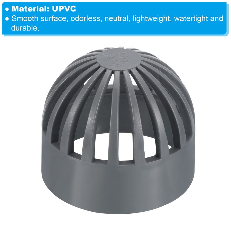PATIKIL 63mm ID Atrium Drain Grate Cover, Round Outdoor UPVC