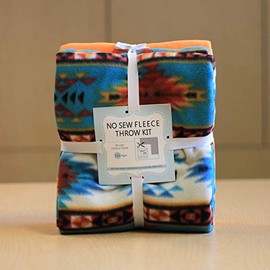 Tribal Stripe Anti-Pill No-Sew Throw Fleece Fabric Kit (50x60)