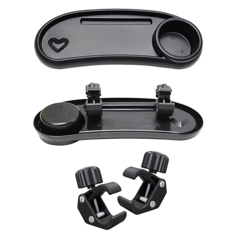 BRA-VORA Stroller Plate Black Stroller Table Bottle Drink Holder Baby