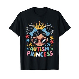 Autism Princess Afro Girls Bow Daughter Autism Awareness T-Shirt