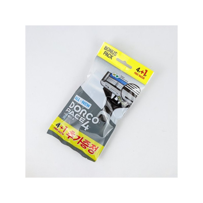 Dorco FRC100 All New Face 4 Disposable 4-Blade Razor 5pcs