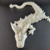 Cinderwing White 24" Crystal Articulated Dragon 3D Printed Sensory/Fidget Toy,
