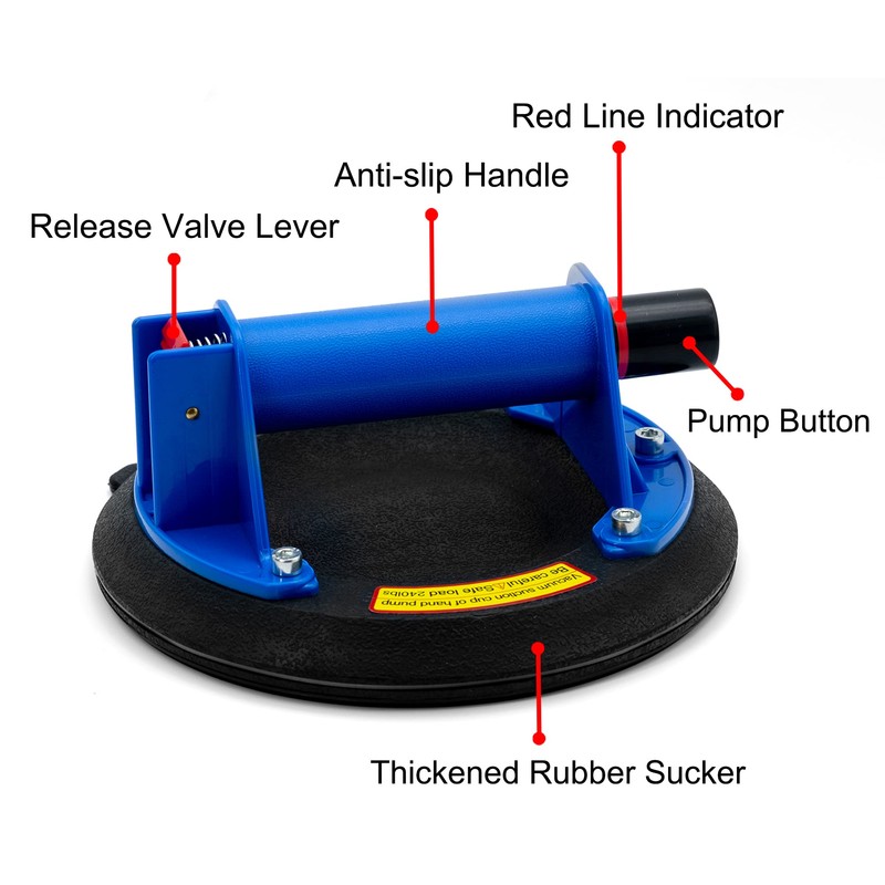 AUTOAlkins 8" Heavy Duty Suction Cup to Lift Large Glass,