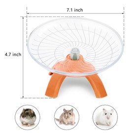 Reshiho Hamster Wheel Silent Hamster Exercise Wheel Running Spinner Hamster Flying Saucer for Hamsters Gerbils Mice and Other Small Pets (Orange)