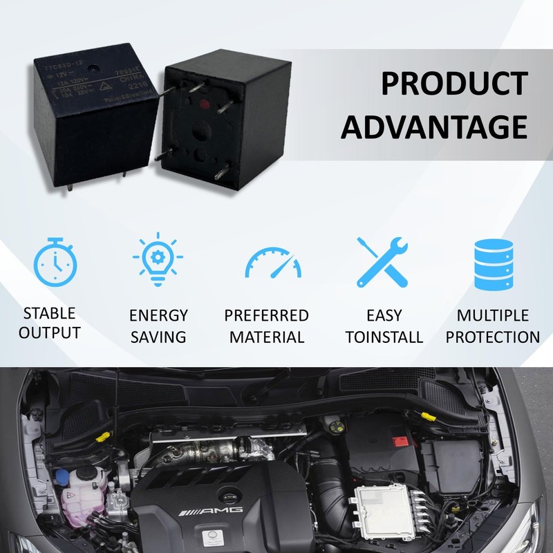 T7CS5D-12 12VDC SPDT 10A 5-Pin Power Relay Compatible with JZC-22FFC15D12VDC