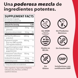 LifeSeasons Choles-T Suplemento Alimenticio Arroz de Levadura Roja CoQ10 Guggul Fitosteroles 90 Cápsulas