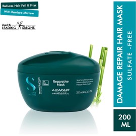 Alfaparf Milano Semi Di Lino Máscara reparadora de reconstrucción para cabello dañado, sin sulfatos, seguro para cabello tratado con color, sin SLS, parabenos y parafina, calidad de salón profesional, 6.88 fl. oz.
