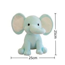 AOLIAY 25cm Cute Colorful Elephant Plush Toy,Soft Stuffed Animal Plush Doll,Cuddly Elephant Gifts for Baby Girls Boys,Comfort Companion Toddlers,Perfect Bedroom Nursery Sofa Home Decor(Blue)
