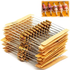 Benkyue Carbon Film Resistors, 300 Pieces, 0.1Ω to 750Ω, 30 Types, Resistor Set, High Precision, Stability Performance, Tolerance ±5%, Resistor Kit, Electronic Components