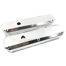 Fabricated Aluminum Tall Valve Cover for Small Block Chrysler Mopar 1967-1991 318, 1968-1989 V8, 1968-1973 340, 1971-1991 360 (DM-4406-SL)
