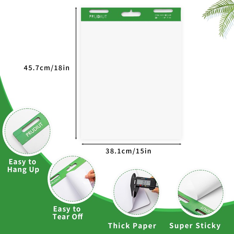 Prudiut 3 Pack Sticky Easel Pads, 15 x 18 Inches