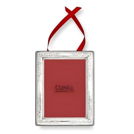 Cunill Ornament Picture Frame, Sterling Silver Vintage Hanging Ornament Picture Frame. 2.5 x 3.5 Photo Size, Includes Two Mahogany Wood Backs for Dual Use, Easel Back/Hanging Ornament Back