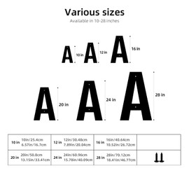 Ya_chtttwo Metal House Numbers,12" Black Metal Modern Door Garden Mailbox Apartments Outside Farm Decorative Letters House Numbers with Nail Kit Visibility Signage(Black-8)