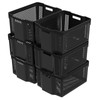 Yesdate Stackable Woven Plastic Storage Baskets, 6 Pack Container Tote