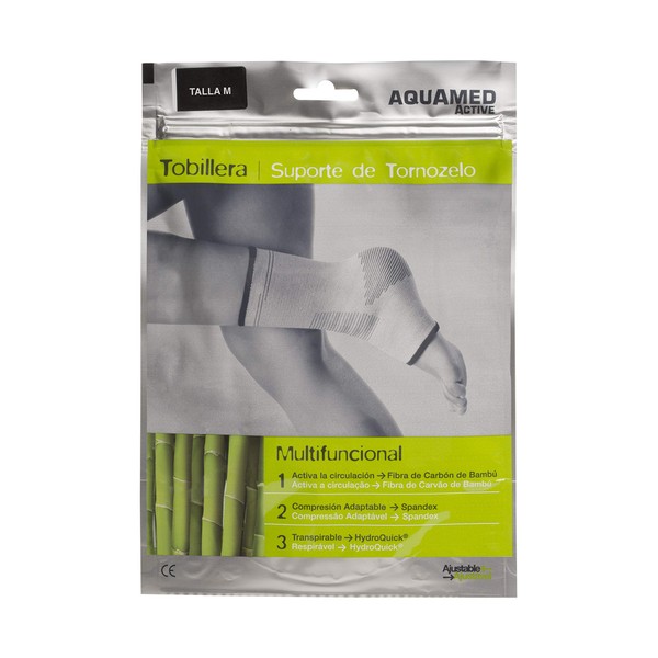 AQUAMED Active Ankle Brace - Elastic Support, Bamboo Charcoal Fiber,