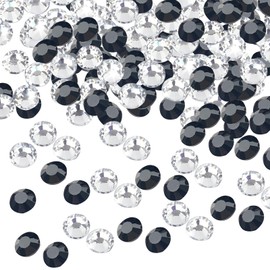 KASESSS 5760 Pieces Rhinestones Kit, Rhinestones for Clothes, Rhinestones for Craft SS5/SS6, Hotfix Rhinestones Black Silver, Flat Back Rhinestone for Nail Art,Scrapbook Embellishments,DIY Decoration