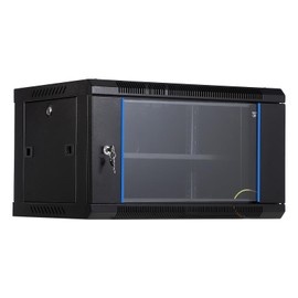 GarveeTech 6U Wall Mount Network Cabinet - 17.7" Deep Server Rack Enclosure with Locking Glass Door & Removable Side Panels, IT/AV Equipment Rack for Secure Data and Audio-Visual Installations