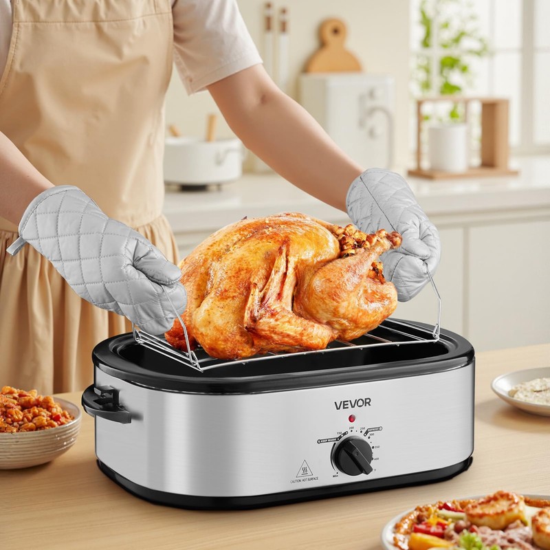 VEVOR Roaster Oven, 20QT Electric Roasting Pan, 150-450℉ Adjustable Temperature