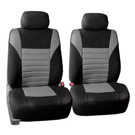 FH Group FB068102 Premium 3D Air Mesh Seat Covers Pair Set (Airbag Compatible), Gray/Black Color- Fit Most Car, Truck, SUV, or Van