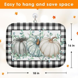 Sanwarm Absorbent Dish Drying Mat for Kitchen, 16" x 18", Pumpkin Fall
