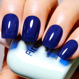 Firedeep Jelly Dark Blue Gel Nail Polish 16ML Late Night Blue Gel Polish UV/LED Soak Off Dark Ocean Blue Gel Polish for Nail Art Manicure DIY at Home 1Pcs