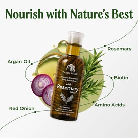 Carolayage Rosemary Shampoo for Hair Growth & Strength | Sulfate-Free, Paraben-Free, Silicone-Free | Infused with Red Onion Extract, Biotin & Rosemary | Reduces Hair Loss & Supports Scalp Health