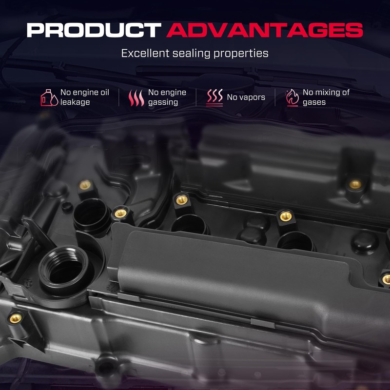 XIMAKA 12310RDFA01 Engine Valve Cover with Gasket Compatible with Honda
