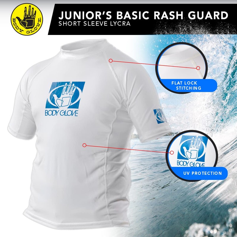 BODY GLOVE FITTED RASHGUARD JR SS WHIT 12